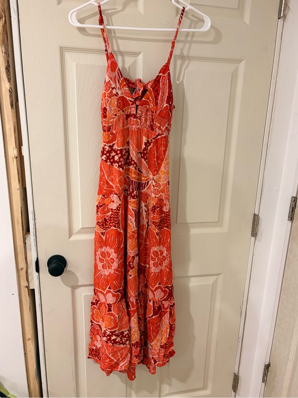 Red Floral Maxi  -  V-Neck